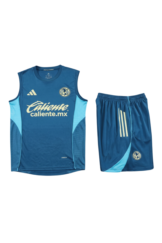 Club America Blue Sleeveless Set