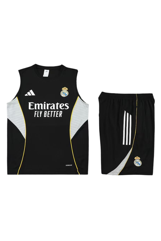 Real Madrid Black Sleeveless Set