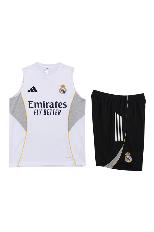 Real Madrid White Sleeveless Set